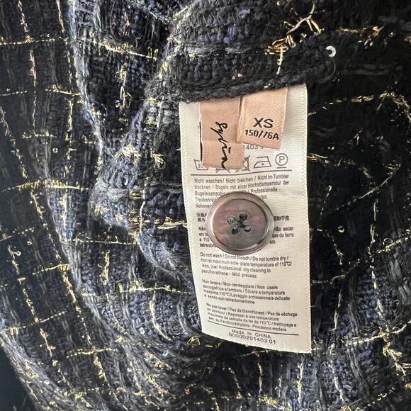 Oversized Flannel Metallic Tweed Button Down Hoodie Men's Size XS - Picture 3 of 5